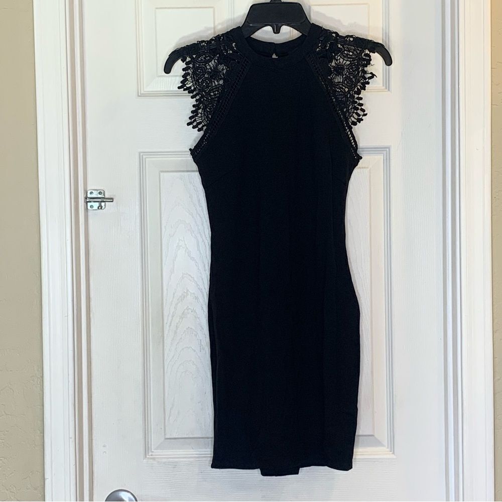 Iris Black Lace Detail Dress Size Small